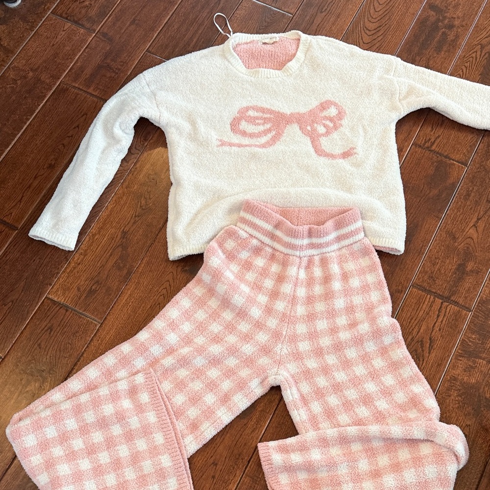 Happily Grey Pink and White Pajama Set